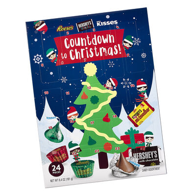 HERSHEY'S Countdown to Christmas Advent Calendar with Assorted Miniature Candies