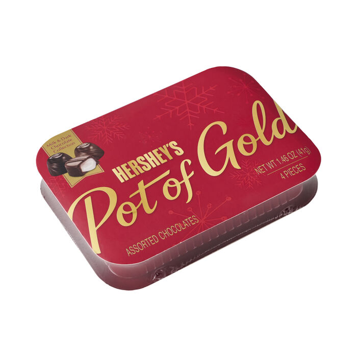 Image of HERSHEY&rsquo;S POT OF GOLD Milk Chocolate & Dark Chocolate Holiday Collection (1.46oz)&nbsp; Packaging