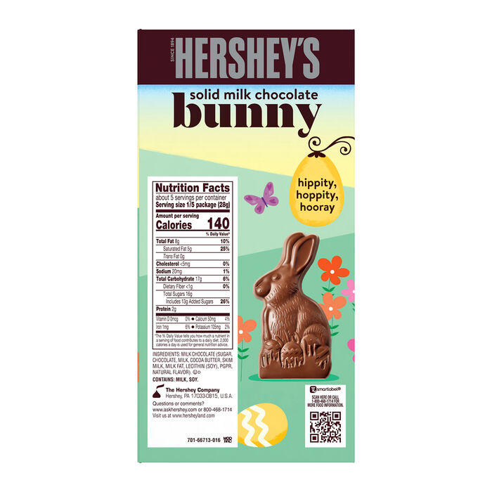 Image of HERSHEY'S Solid Milk Chocolate Easter Bunny, 5 oz Packaging