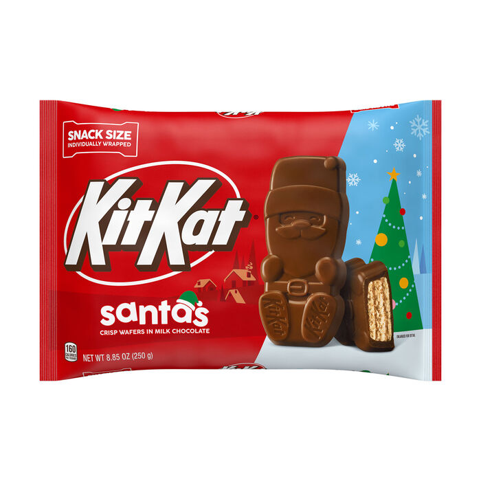 Image of KIT KAT® Milk Chocolate Wafer Snack Size Santas, Christmas Candy  Bag, 8.85 oz Packaging