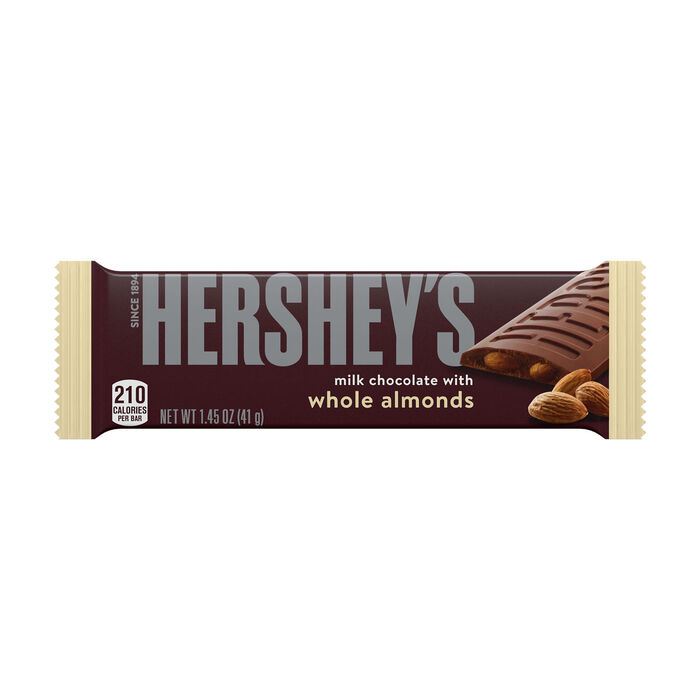 Image of HERSHEY'S Milk Chocolate Almond Standard Size 1.45oz Candy Bar Packaging