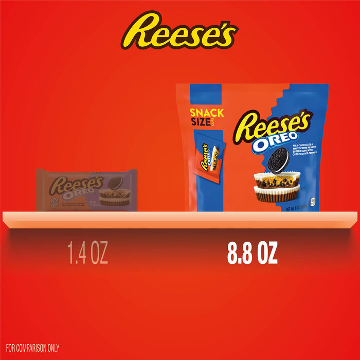 Image of REESE'S OREO&reg; Milk Chocolate and White Creme Snack Size Peanut Butter Cups, 8.8 oz Packaging