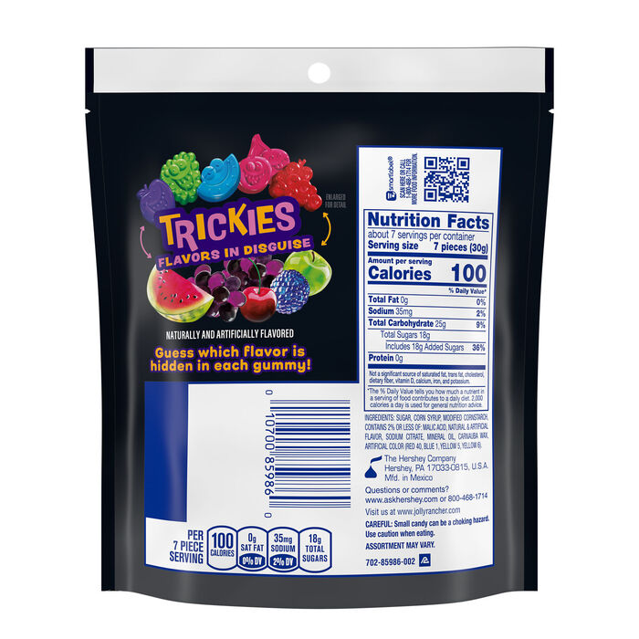 Image of JOLLY RANCHER TRICKIES Gummies Assorted Fruit Flavored, Halloween Candy Resealable Bag, 7.1 oz Packaging