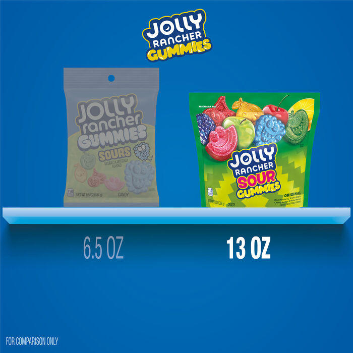 Image of JOLLY RANCHER Sour Gummies Candy Assorted 13oz Candy Bag Packaging