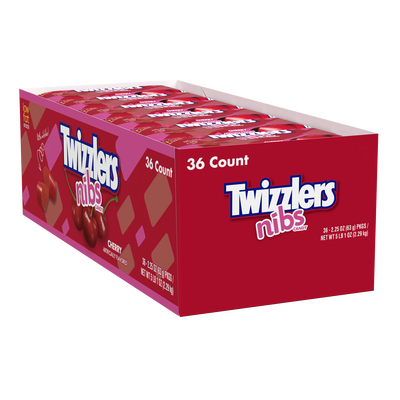 TWIZZLERS NIBS Cherry Flavored Licorice Style Candy Bags, 2.25 oz (36 Count)
