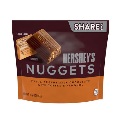 HERSHEY'S NUGGETS Milk Chocolate with Toffee and Almonds 10.2oz Candy Bag