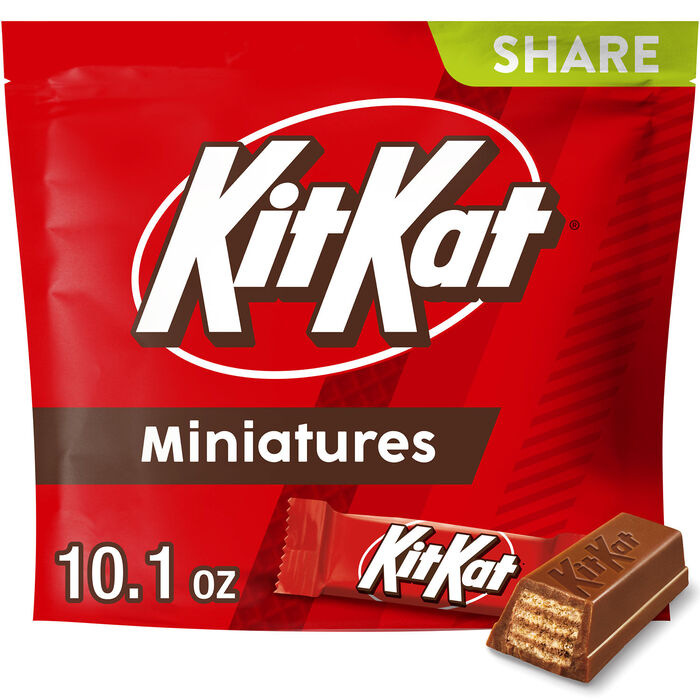 Image of KIT KAT Milk Chocolate Miniatures Candy Bars 10.1oz Candy Bag Packaging