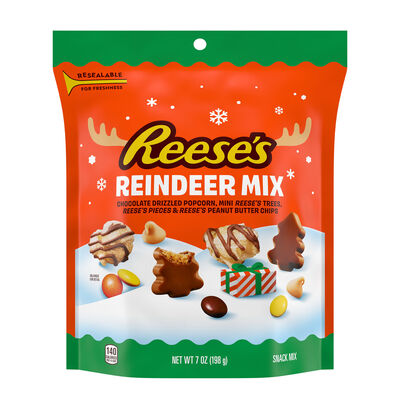 REESE'S Reindeer Mix Assorted, Christmas , Snack Mix Bag, 7 oz