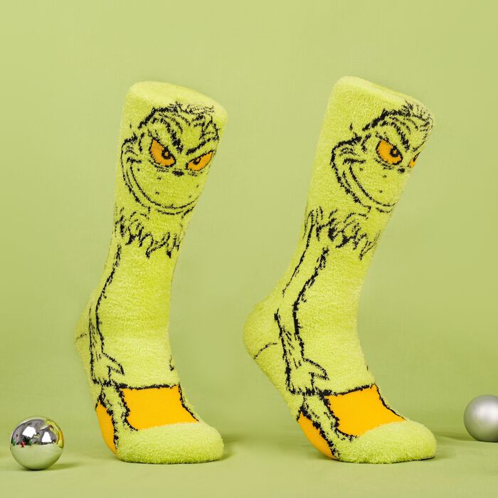 Grinch Fuzzy Socks Adult