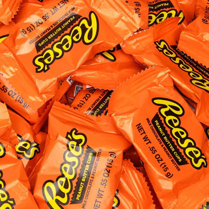 Image of REESE’S Peanut Butter Cups Snack Size 5 lbs. Bulk Candy Box Packaging