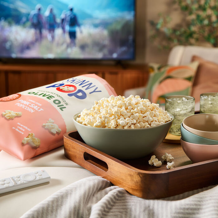 Image of SKINNYPOP Himalayan Pink Salt Flavored, Gluten Free Popcorn Bag, 8.7 oz Packaging