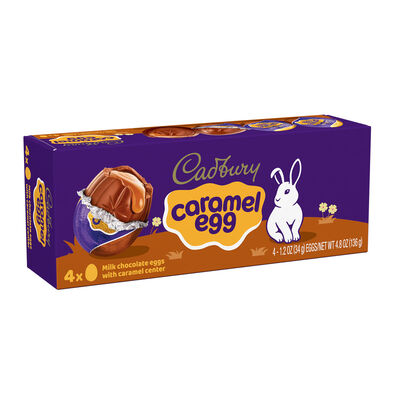 CADBURY CARAMEL EGG Milk Chocolate Caramel, Easter  Candy  Box, 1.2 oz  (4 Pieces)