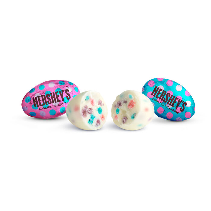 Image of HERSHEY'S Cookies 'n' Creme Polka Dot Easter Eggs Candy Bag, 8.5 oz Packaging
