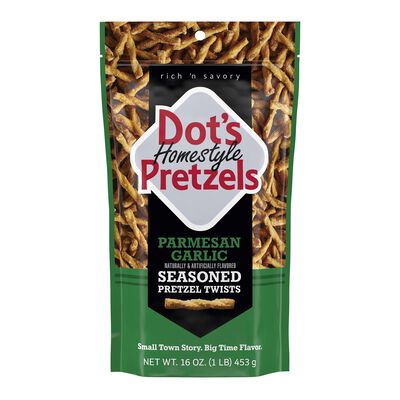 DOT'S HOMESTYLE PRETZELS Parmesan Garlic Seasoned Pretzel Twists, 16oz bag