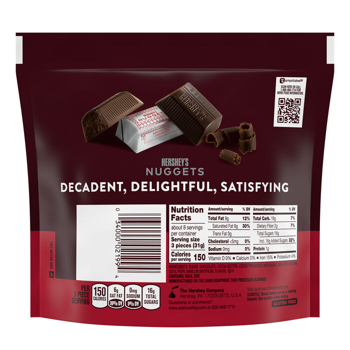Image of HERSHEY'S NUGGETS SPECIAL DARK Mildly Sweet Chocolate Candy Share Pack, 8.9 oz Packaging