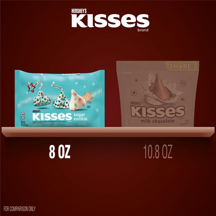Image of HERSHEY'S KISSES Sugar Cookie Flavored, Christmas , Candy Bag, 8 oz Packaging