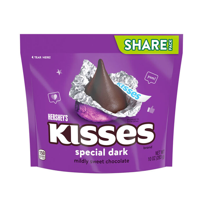 Image of HERSHEY'S KISSES Special Dark Chocolate 10oz Candy Bag Packaging