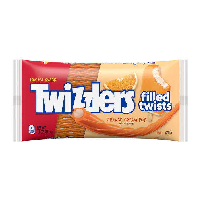 Image of TWIZZLERS Filled Twists Orange Cream Pop Candy Bag, 11 oz Packaging