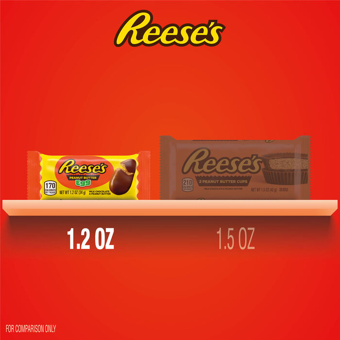 Image of REESE'S Milk Chocolate Peanut Butter Egg, Easter  Candy  Pack, 1.2 oz Packaging
