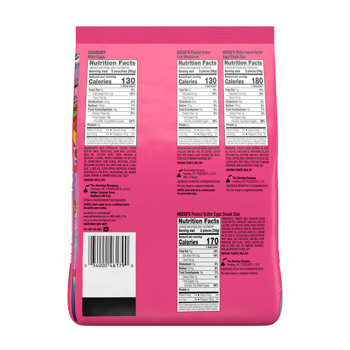 Image of Hershey Assorted Candy, Easter Bulk Bag, 35.23 oz (90 Pieces) Packaging