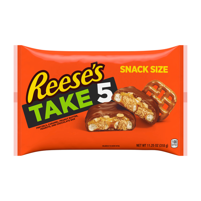 Image of REESE'S TAKE 5 Bar Snack Size - 10 oz. Bag Packaging