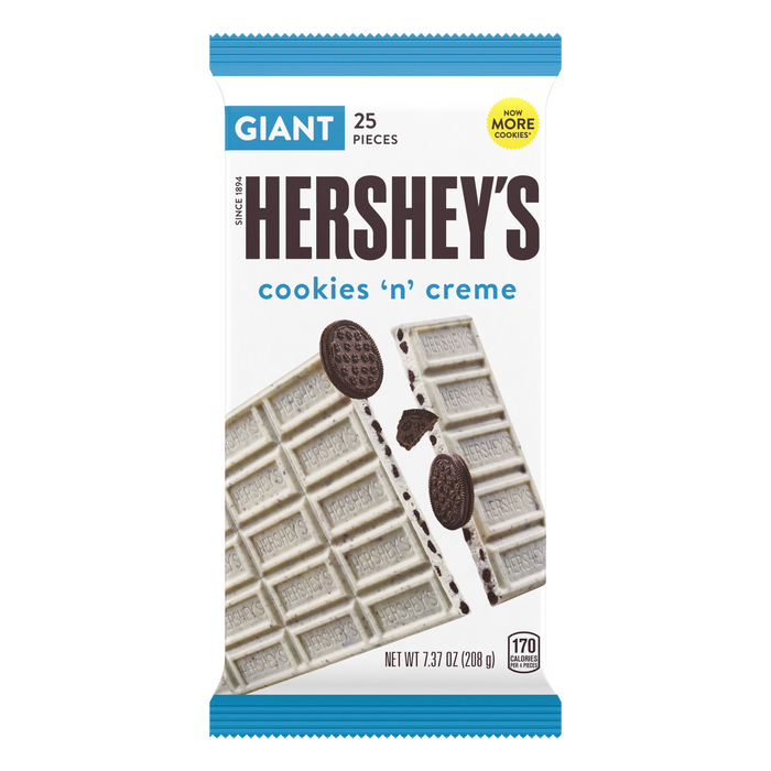 Image of HERSHEY'S Cookies 'n' Creme Giant Bar 7.37 oz. Packaging