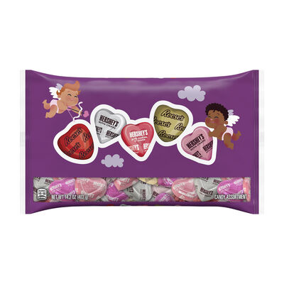 HERSHEY'S and REESE'S Assorted Flavored Hearts, Valentine's Day, Candy Bag, 14.2 oz