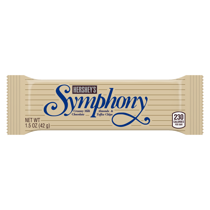 Image of SYMPHONY Milk Chocolate with Almonds & Toffee Chips Standard Bar Packaging
