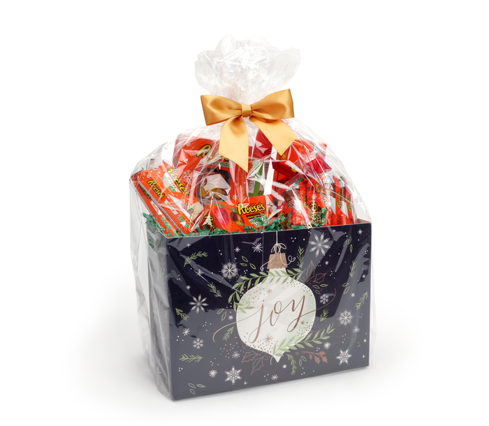 Image of Holiday REESE'S Milk Chocolate Peanut Butter Assorted Mix Gift Basket Packaging