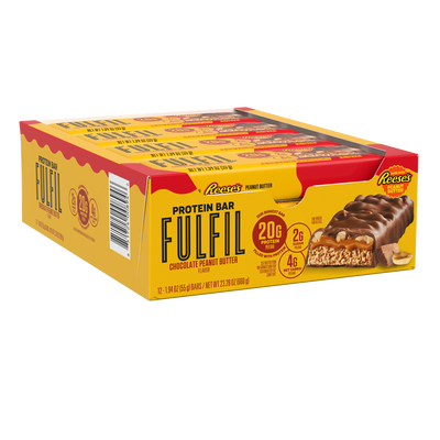 FULFIL Chocolate and REESE'S Peanut Butter Flavored Protein Bar Box, 1.94 oz  ea. (12 Count)