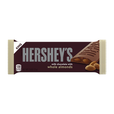 HERSHEY'S Milk Chocolate with Almonds King Size Candy Bar, 2.6 oz