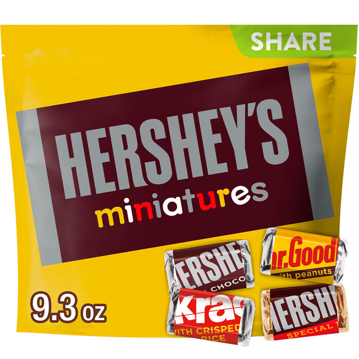 Image of HERSHEY'S Miniatures Assorted Chocolate Candy Share Pack, 9.3 oz Packaging