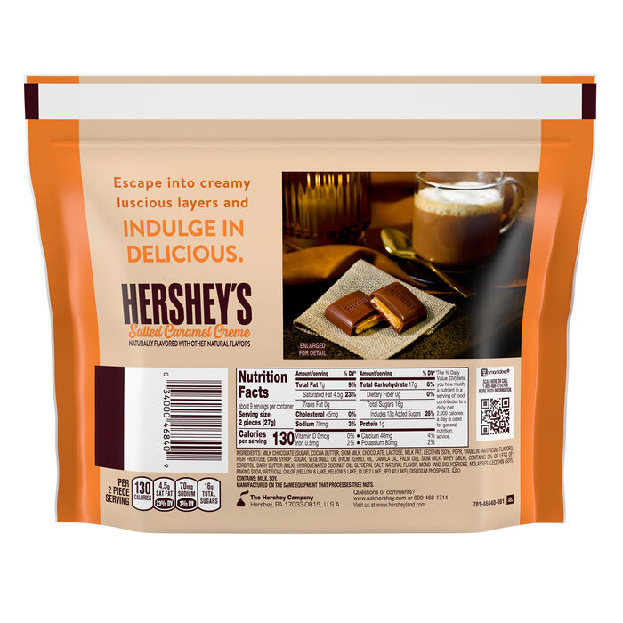 Image of HERSHEY'S Salted Caramel Creme Flavored Snack Size Candy Bag, 8.4 oz Packaging
