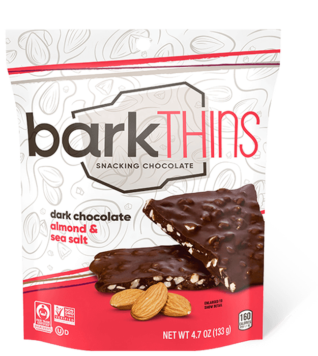 Image of barkTHINS Dark Chocolate Almond with Sea Salt Packaging