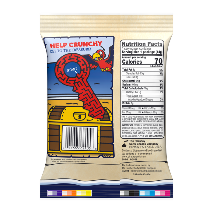 Image of PIRATE'S BOOTY Aged White Cheddar Rice & Corn Puffs, 0.5 oz Bag Packaging