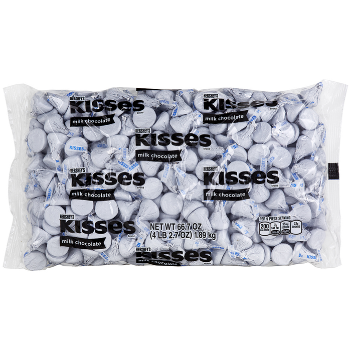 Image of KISSES Milk Chocolates in White Foils - 4.16 lbs. [4.16 lb. bag] Packaging