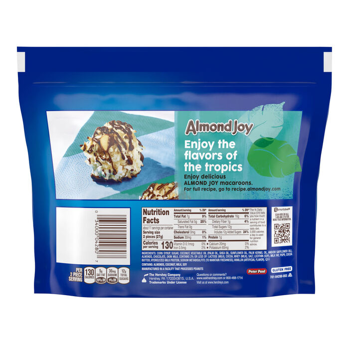 Image of ALMOND JOY Milk Chocolate Coconut Almond Miniatures 10.2oz Candy Bag Packaging