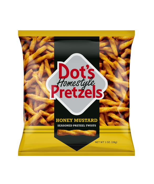 Image of Dot's Homestyle Honey Mustard Seasoned Pretzel Twists, 1 oz Bags (10 Count) Packaging