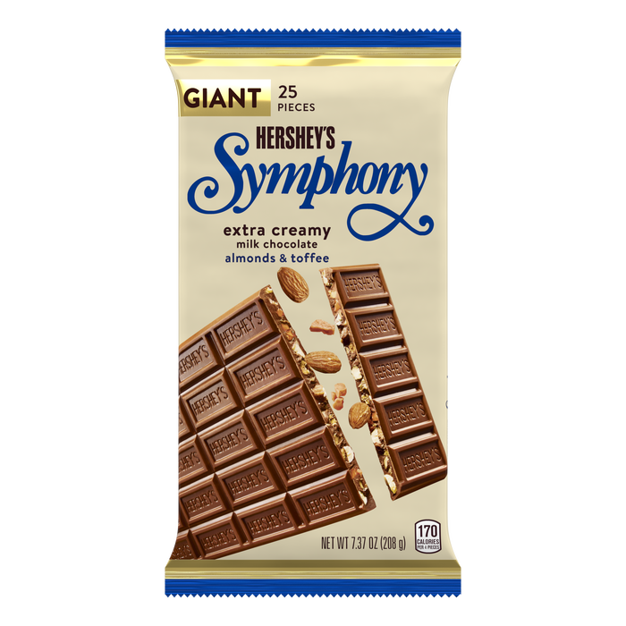 Image of SYMPHONY Milk Chocolate With Almonds And Toffee Giant Bar 7.37 oz. Packaging