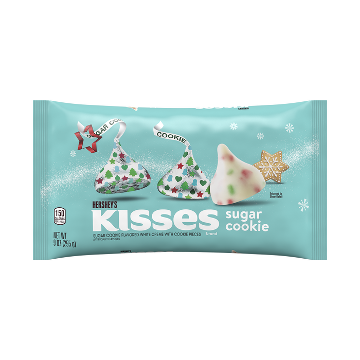 Image of HERSHEY'S KISSES Sugar Cookie White Creme Candy, 9 oz. bag Packaging
