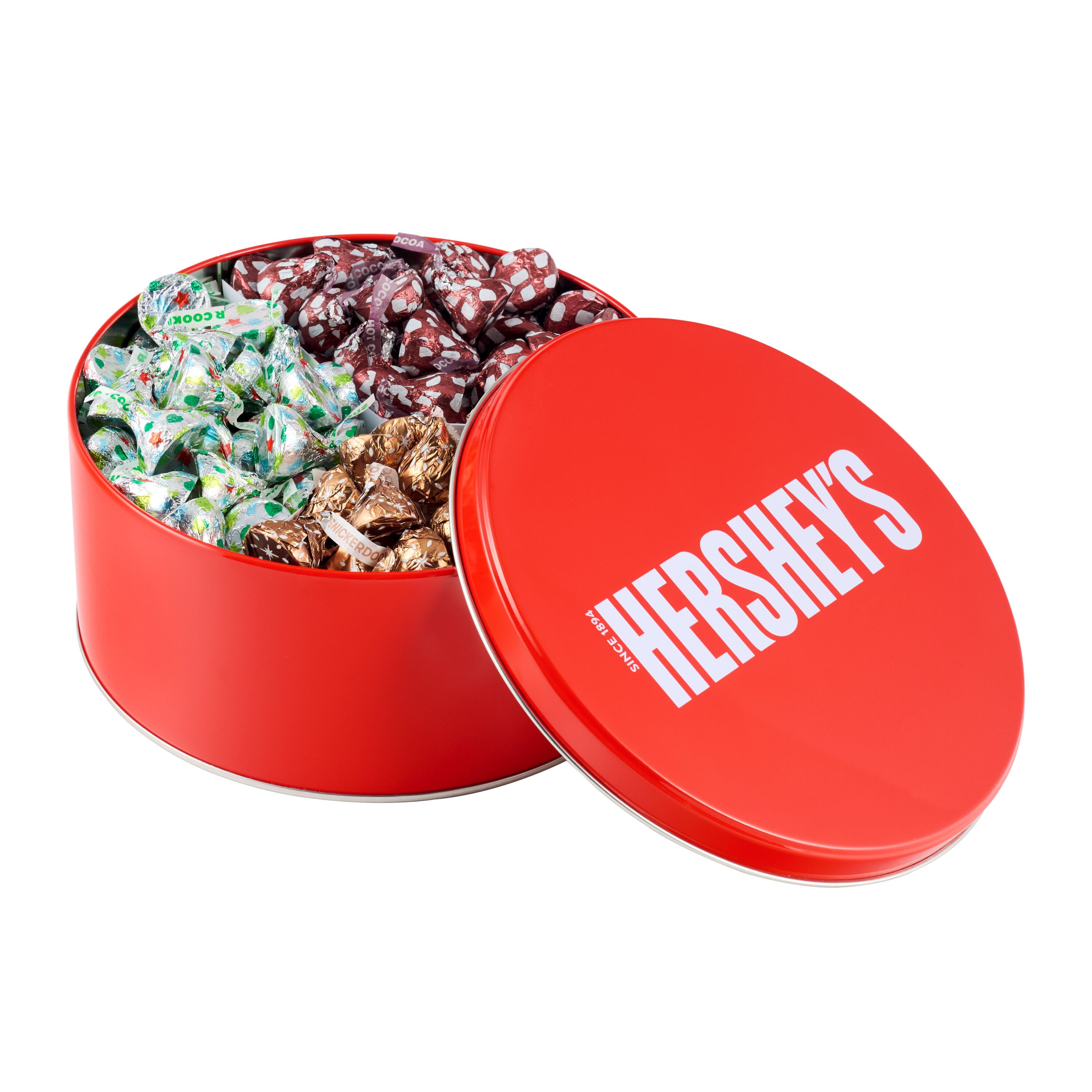 HERSHEY'S KISSES Trio Red Holiday Gift Tin, 36 oz