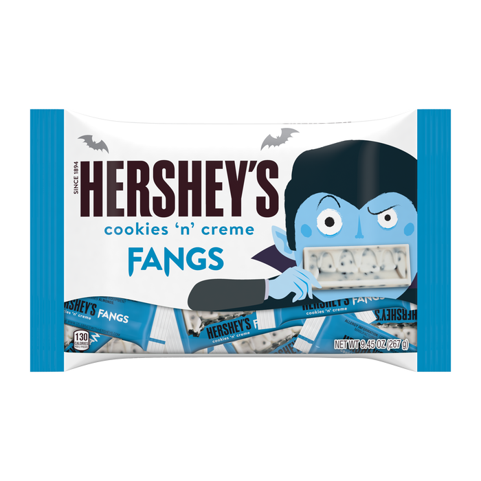 Image of HERSHEY'S Halloween Cookies 'n' Creme Fangs Snack Size Packaging