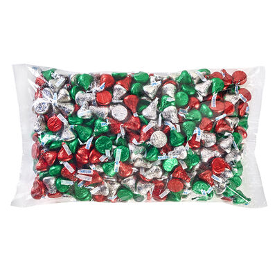 HERSHEY'S KISSES Milk Chocolates in Holiday Mixed Foils - 66.7oz Candy Bag