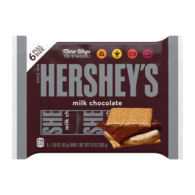 HERSHEY'S Milk Chocolate Candy  Bars, 1.55 oz (6 Count)