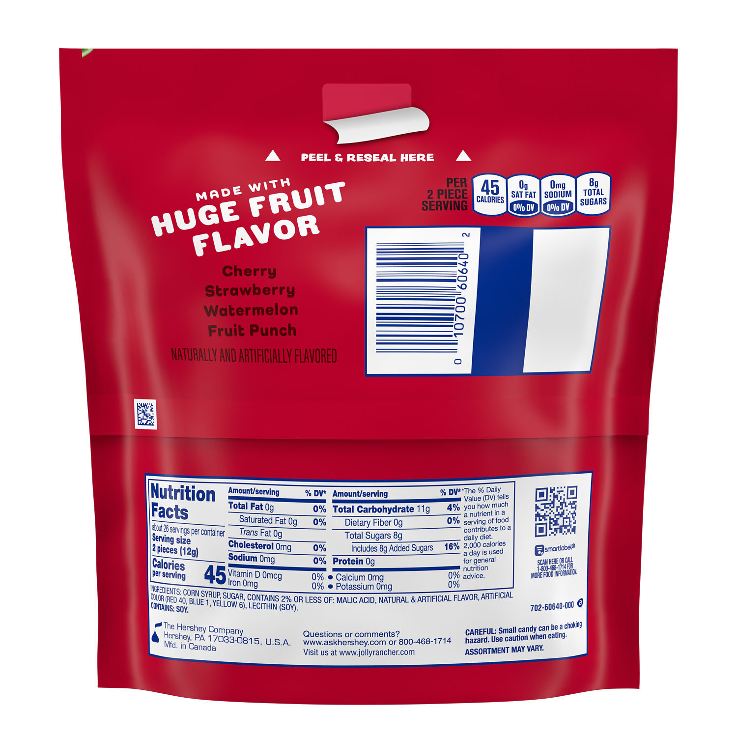 JOLLY RANCHER Awesome Reds Assorted Fruit Flavored Hard Candy Bag