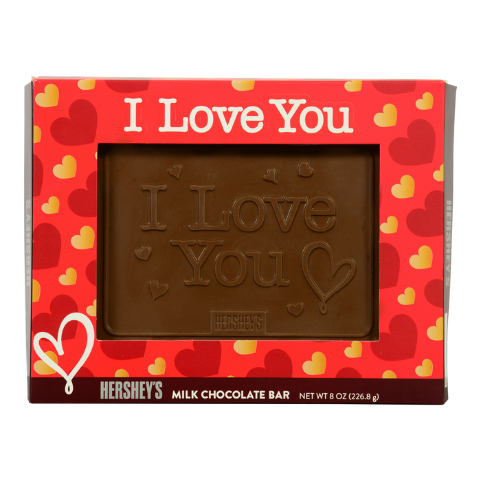 Image of HERSHEY’S I Love You Milk Chocolate Bar 8 oz. Packaging