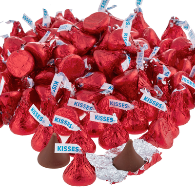 KISSES Milk Chocolates in Red Foils - 4.16 lbs.