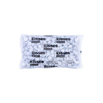 HERSHEY'S KISSES Milk Chocolates in White Foils - 66.7oz Candy Bag
