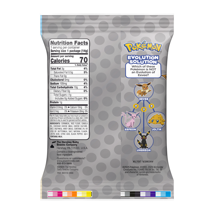 Image of PIRATE'S BOOTY Pokémon Aged White Cheddar Rice & Corn Puffs, 0.5 oz Bags (18 Count) Packaging