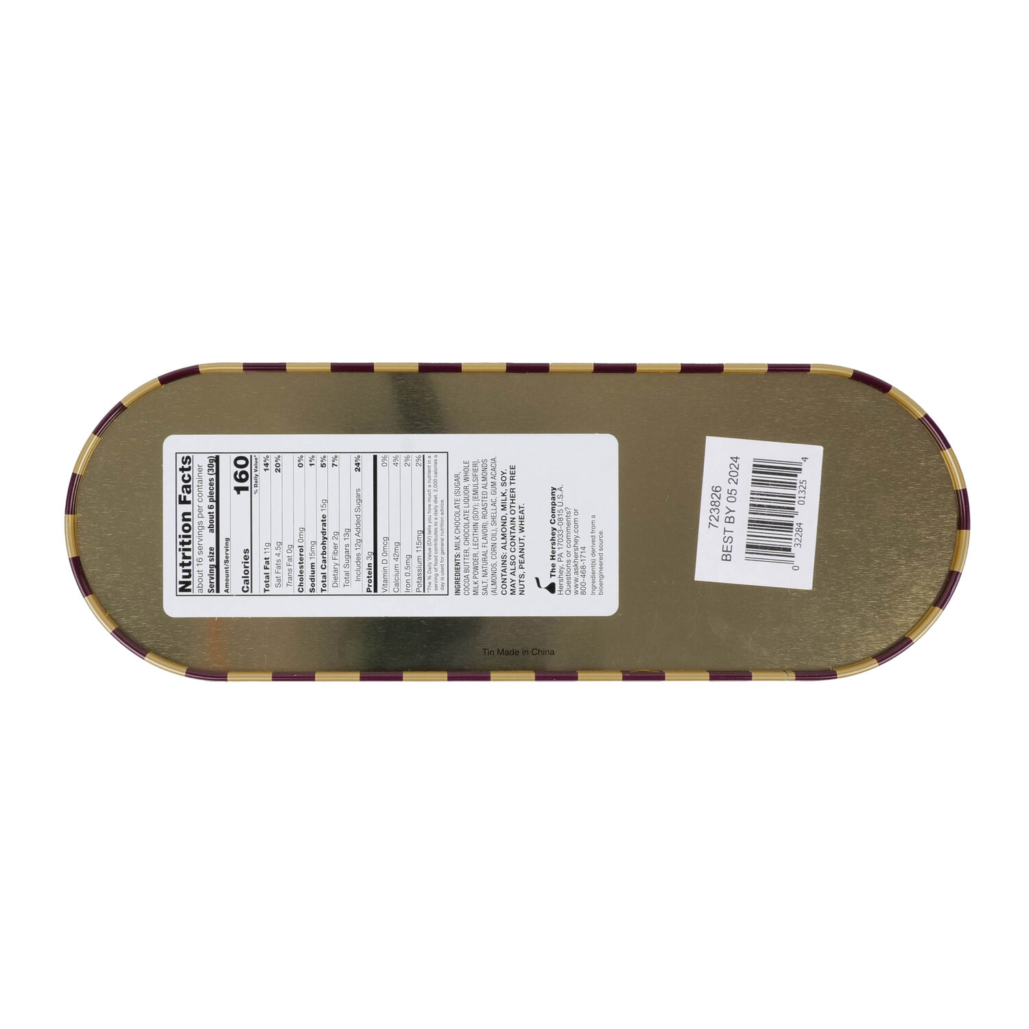 HERSHEY'S Milk Chocolate Covered Almond 16oz Tin